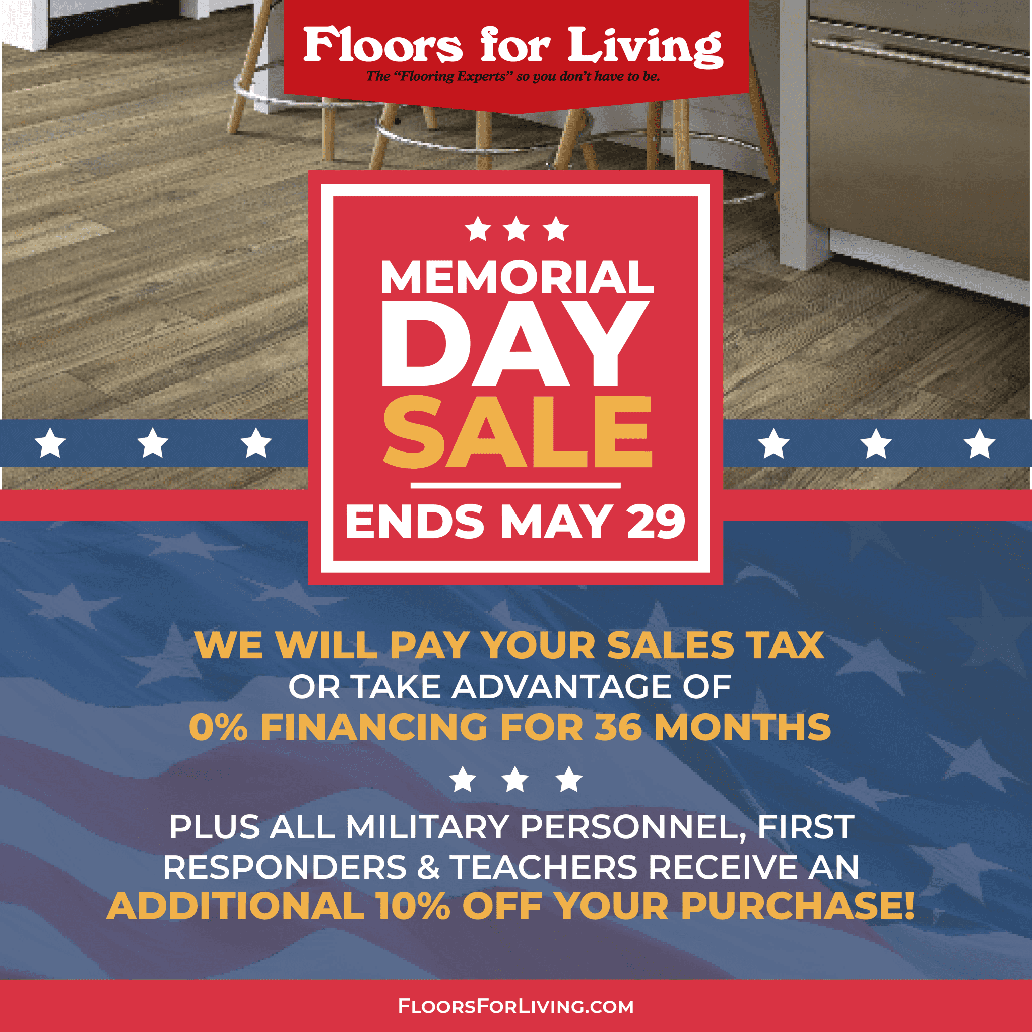 FLOORS FOR LIVING TX   Memorial Day Sales Event Social Ad Image 1080x1080 1 2048x2048 